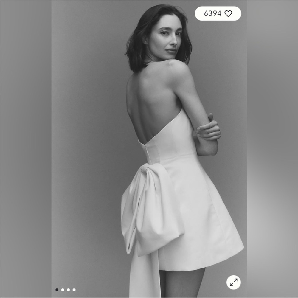 Sachin + Babi White Strapless Mini Dress with Oversized Bow - Picture 3 of 7